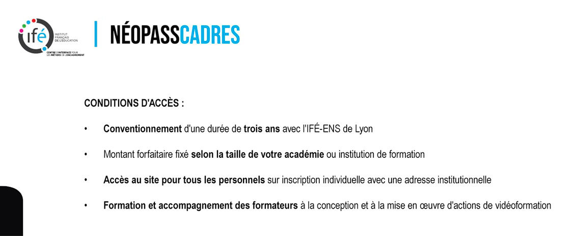 Modalités d'accés Neopasscadres